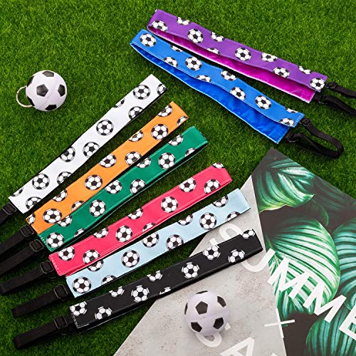 SATINIOR 8 Pcs Soccer Headband for Girls Non Slip Soccer Hairband Adjustable Elastic Sport Hair Accessories for Women Players - Image 5