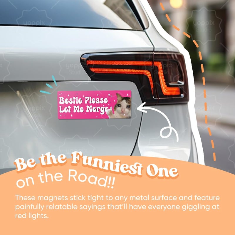 Yoppix 10PCS Funny Car Bumper Magnet, Student Driver Magnet Prank Magnetic Sticker for Car Truck Metal, Hot Girls Hit Curbs New Driver Please Be Patient Waterproof Reusable - Image 2