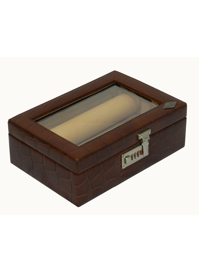 LAVERI LEATHER Laveri Genuine Leather Bracelet Jewelry Box with 2 Removable Rolls - Holder Stores Bracelets, Bangles & Watches Bangle Vanity Box REMOVABLE Vanity Box Removable Vanity Box - Image 5