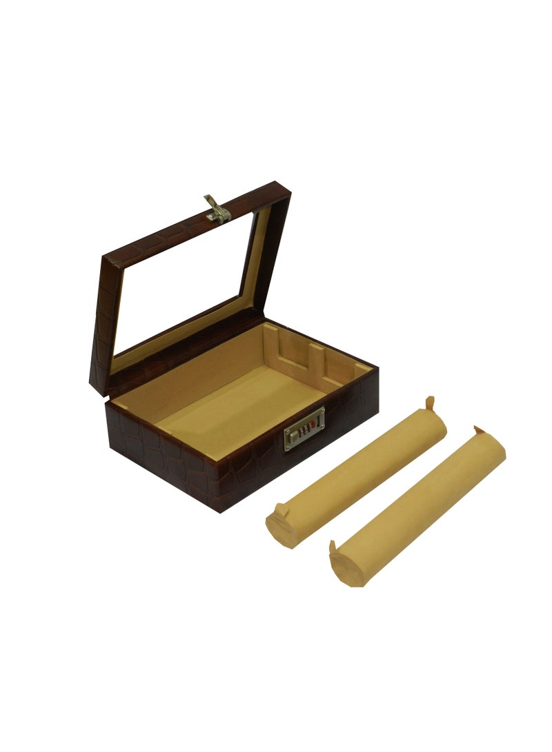 LAVERI LEATHER Laveri Genuine Leather Bracelet Jewelry Box with 2 Removable Rolls - Holder Stores Bracelets, Bangles & Watches Bangle Vanity Box REMOVABLE Vanity Box Removable Vanity Box - Image 4
