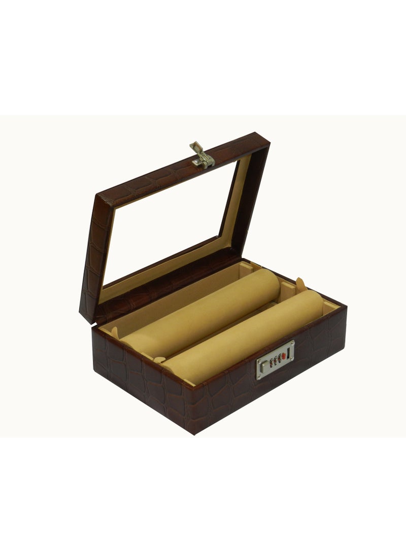 LAVERI LEATHER Laveri Genuine Leather Bracelet Jewelry Box with 2 Removable Rolls - Holder Stores Bracelets, Bangles & Watches Bangle Vanity Box REMOVABLE Vanity Box Removable Vanity Box - Image 2