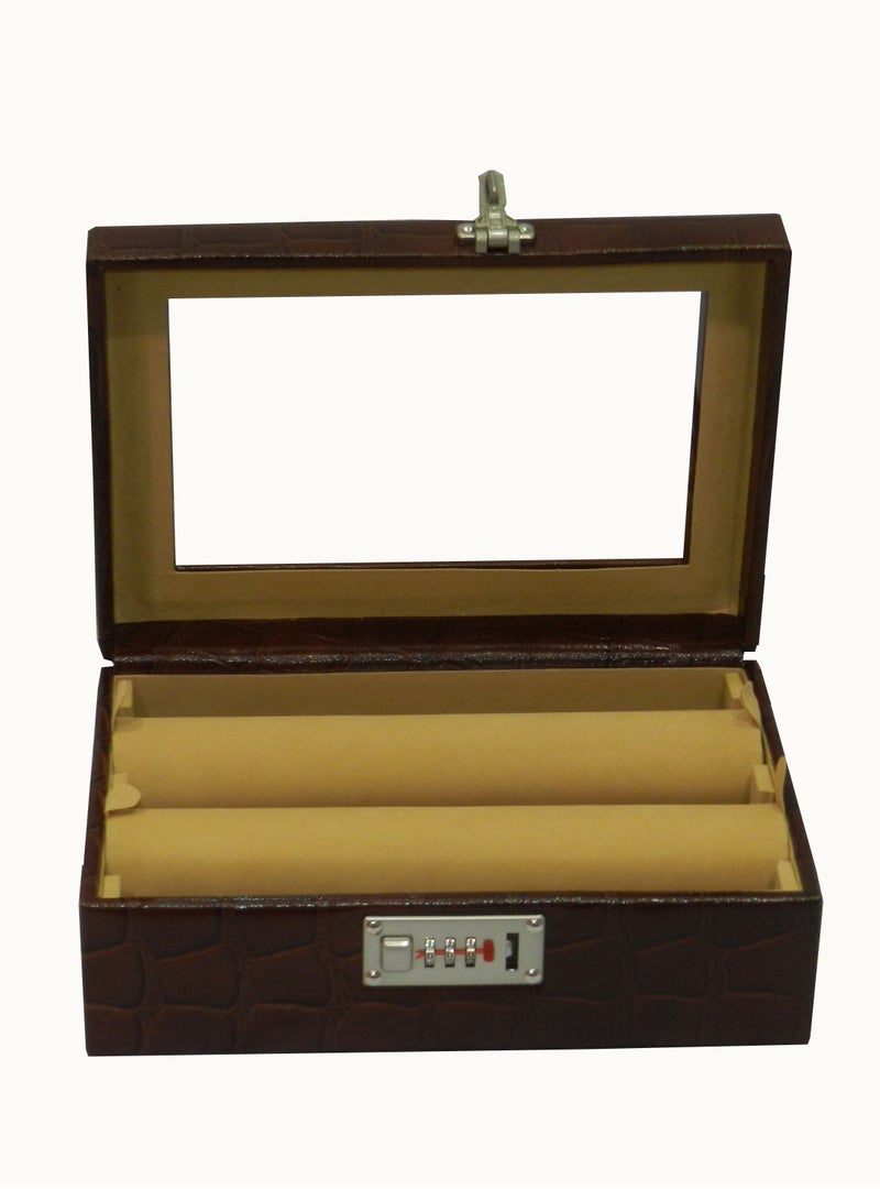LAVERI LEATHER Laveri Genuine Leather Bracelet Jewelry Box with 2 Removable Rolls - Holder Stores Bracelets, Bangles & Watches Bangle Vanity Box REMOVABLE Vanity Box Removable Vanity Box - Image 1