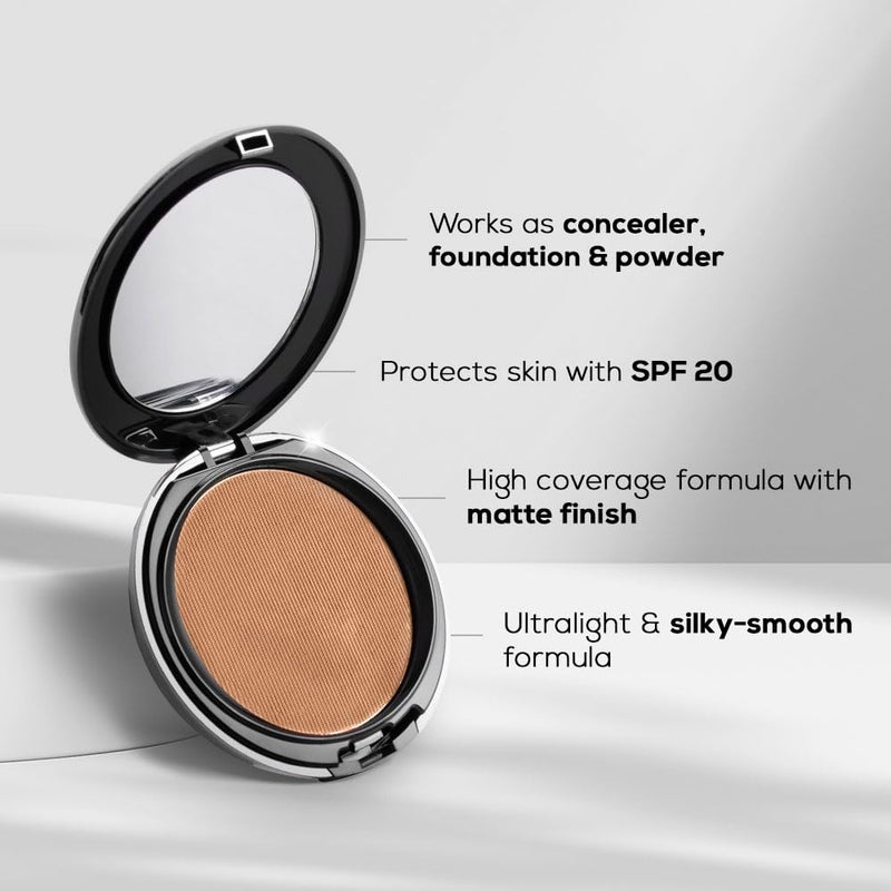 RENEE PRO HD 3 In 1 Compact  Terre 9 Gm Works As Concealer Foundation  Powder SPF 20 Matte Finish High Coverage Ultralight  Silky Smooth Finish Enriched With Vitamin E C  Aloe Vera - Image 4