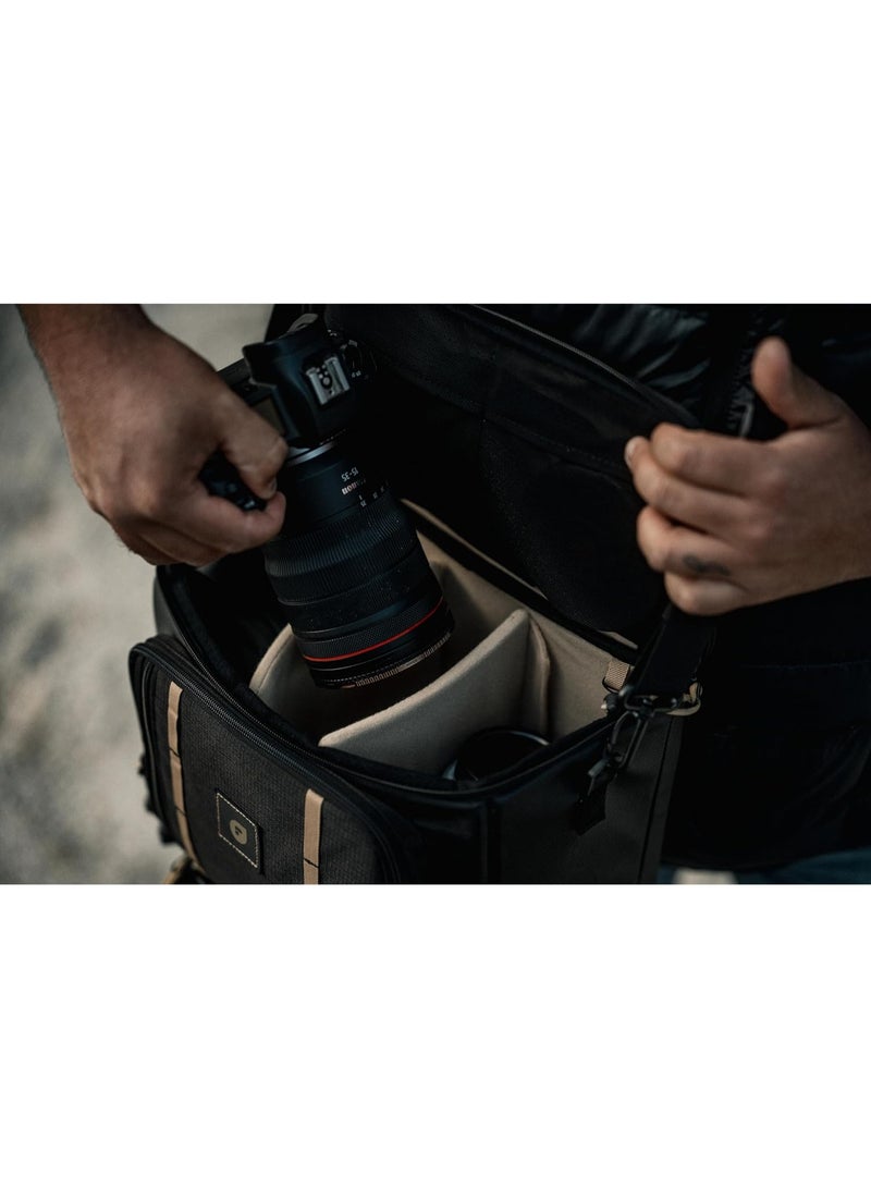 PolarPro RoadRunner 12L Professional Shoulder Bag – Fits DSLR, Extra Lens & Drone Kit, 600D Ripstop Nylon, Built-In Rain Fly, Padded Adjustable Dividers, For Camera & Drone Gear - Image 5