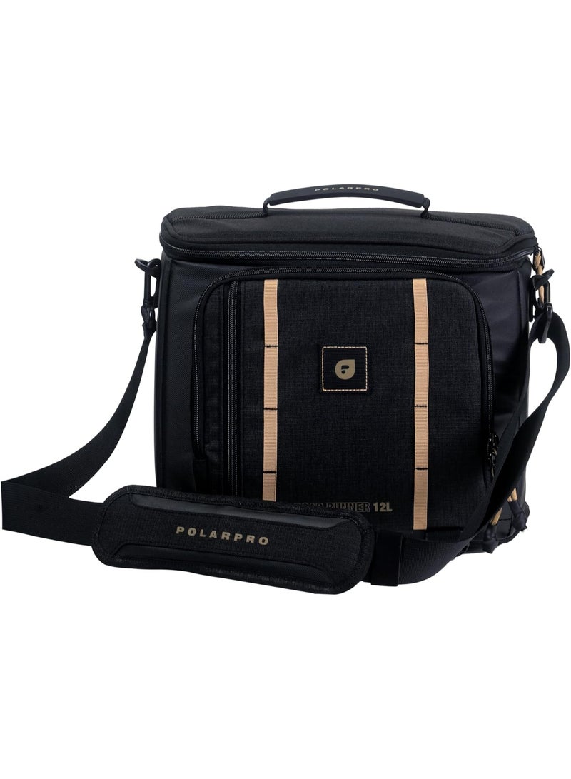 PolarPro RoadRunner 12L Professional Shoulder Bag – Fits DSLR, Extra Lens & Drone Kit, 600D Ripstop Nylon, Built-In Rain Fly, Padded Adjustable Dividers, For Camera & Drone Gear - Image 3