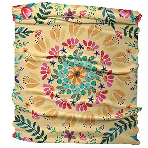 Karma Floral Headband for Women - Medium - Fabric Headband and Stretchy Hair Scarf - Yellow - Image 2