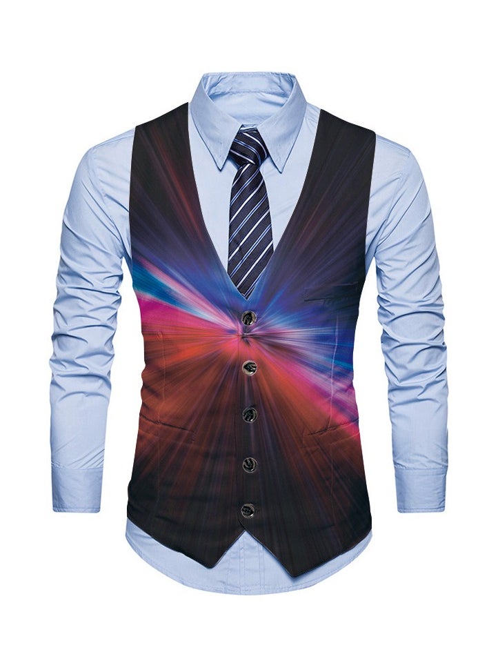 KUYING New Fashionable Personalized Printed Men's Suit Vest  - Image 1