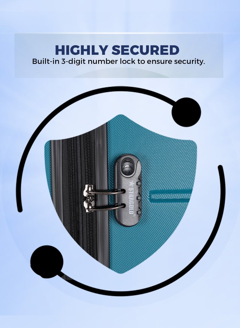 ستارجولد 4 عبوات من عربة أمتعة مقفلة ذات رقم دوار للجانب الصلب - Image 4