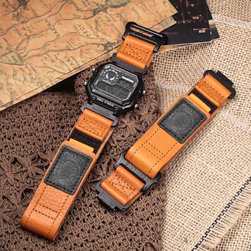 DAVILANE Quick Release Watch Band Strap for Casio F91W F94W F105W F84W W735H W800H SGW300H SGW400H A158WA AE1000W18mm Leather Hook Loop Casio strap - Image 3