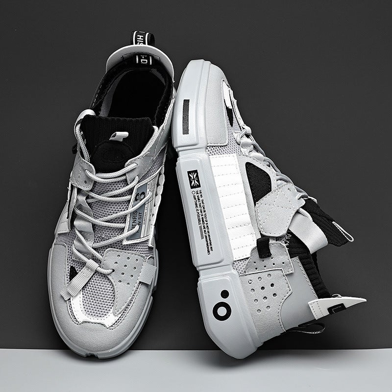 Spring Summer Running Shoes for Men Breathable PU+Mesh Vintage Sneakers - Image 4