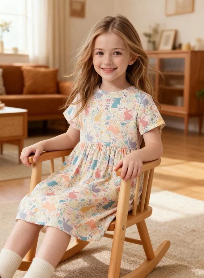 Take Two  Girls Graphic Print Pleated Nightdress for Women | Best Price UAE