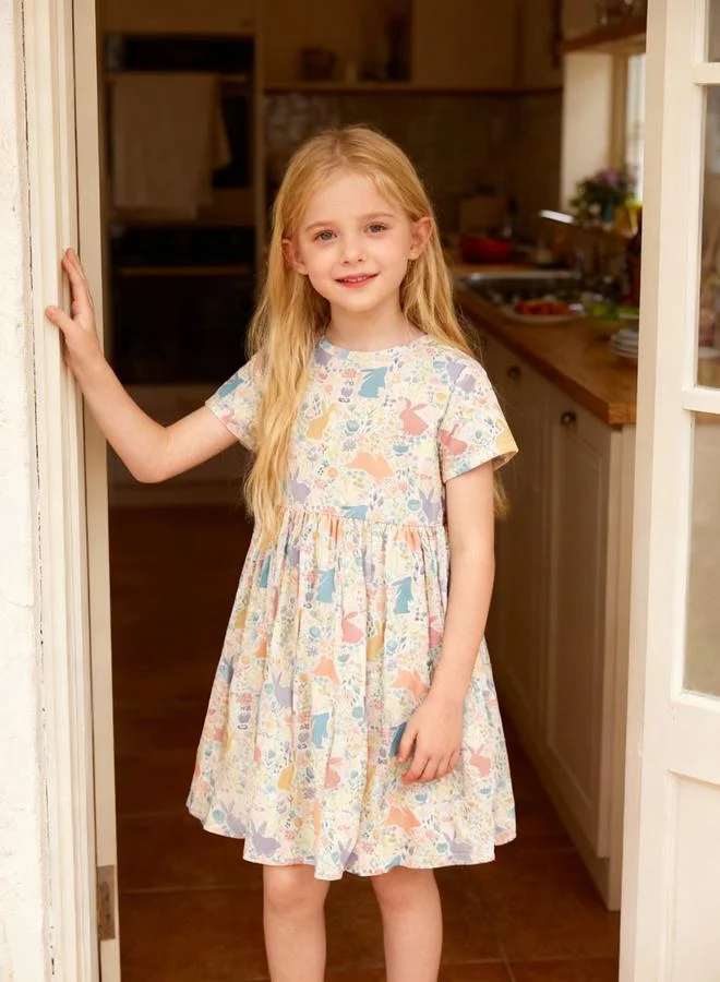 Take Two Girls Graphic Print Pleated Nightdress