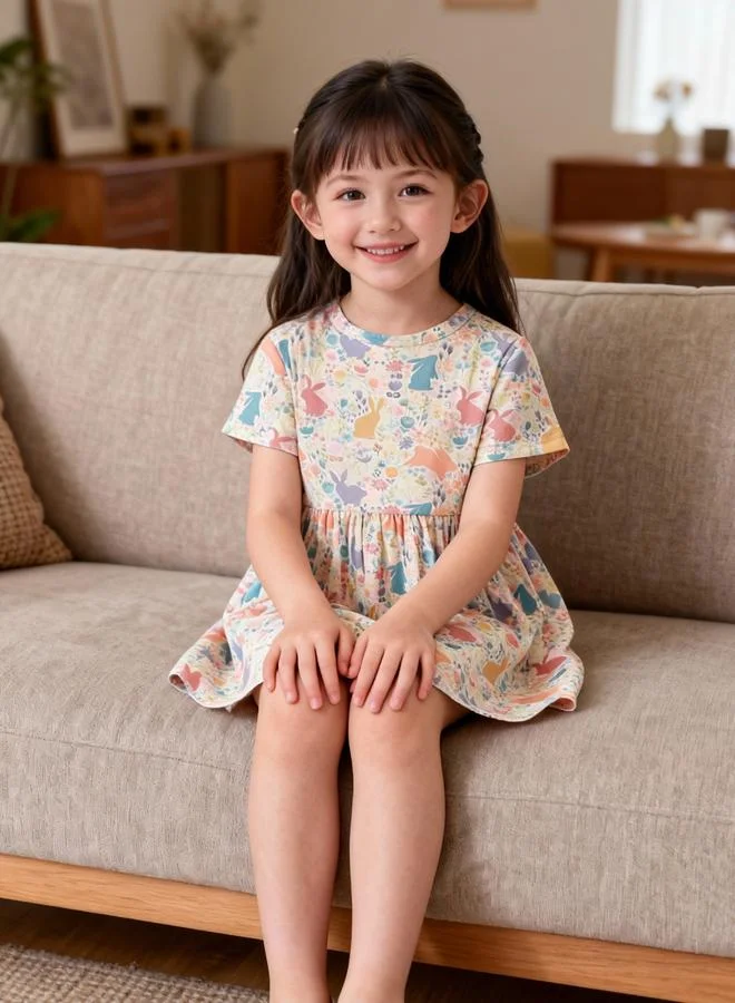 Take Two  Girls Graphic Print Pleated Nightdress for Women | Best Price UAE