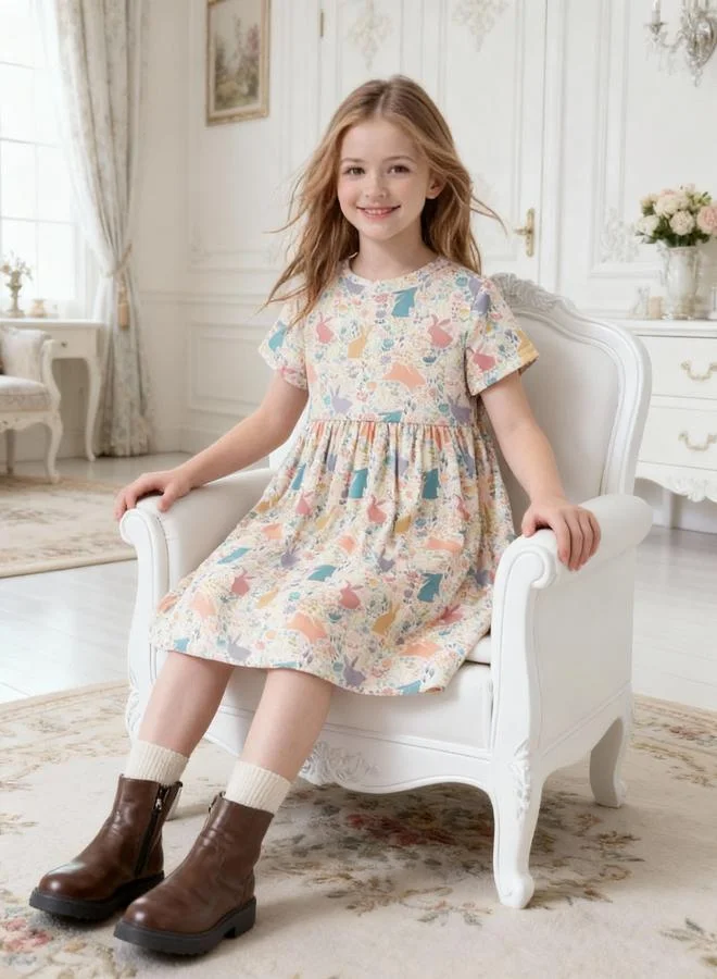 Take Two  Girls Graphic Print Pleated Nightdress for Women | Best Price UAE