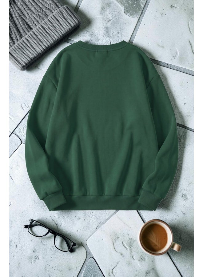 uyguntarz Unisex Cream Heart-Printed Crew Neck Sweatshirt. - Image 2