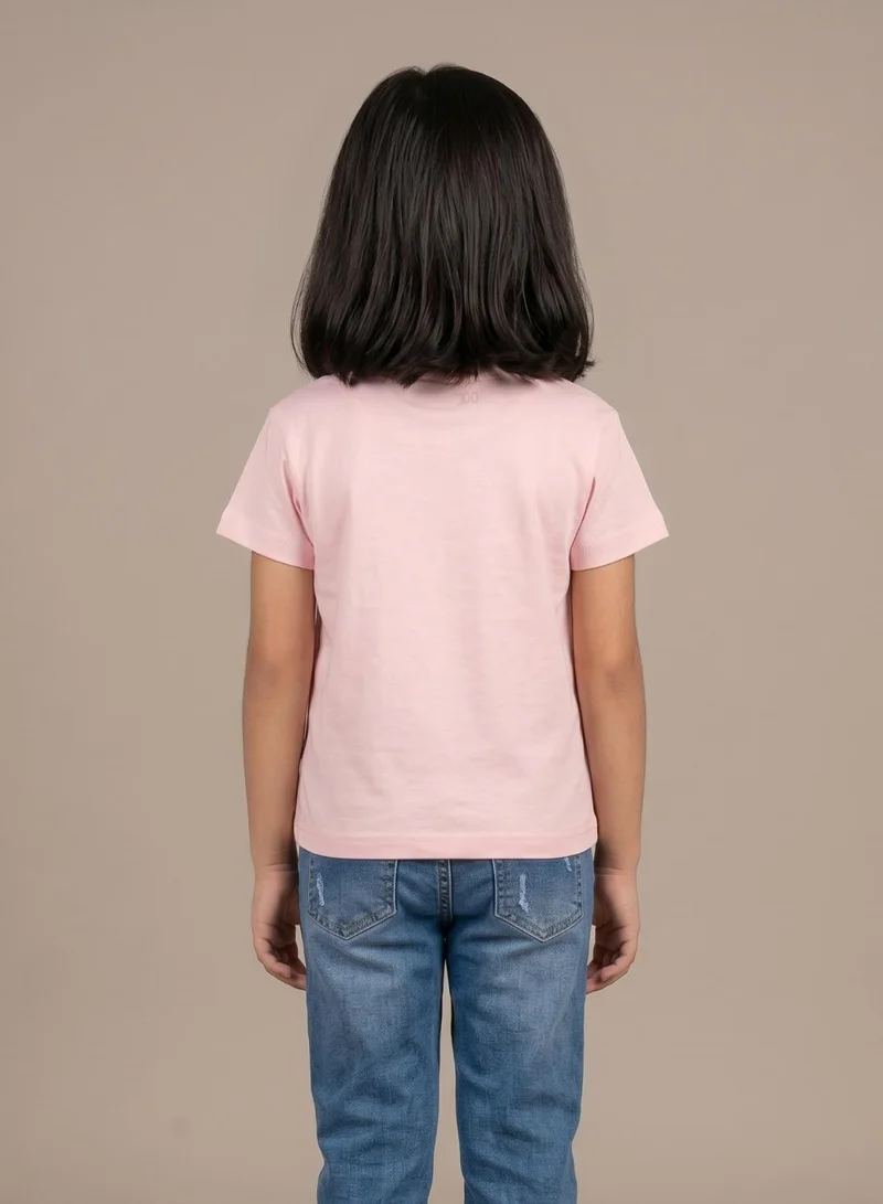 بيبي كلو Girls Stay Pawsitive Pink T-Shirt