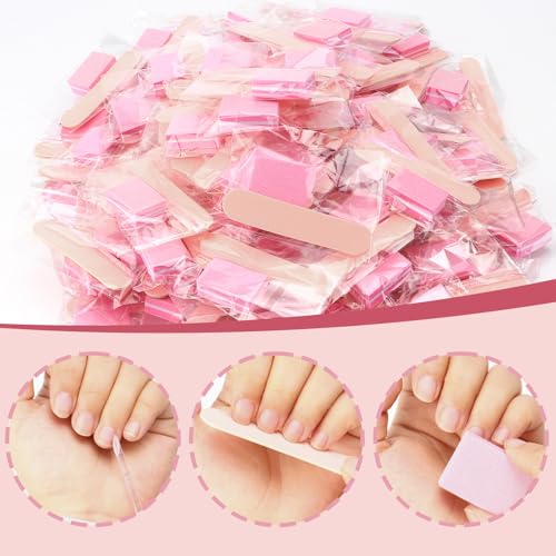JOLYEAK 40 Sets Professional Manicure Press On Nail Tool Kit, Pink Disposable Manicure Nail Supplies kit with Mini Nail File,Mini Nail Buffer,Nail Stick - Image 5