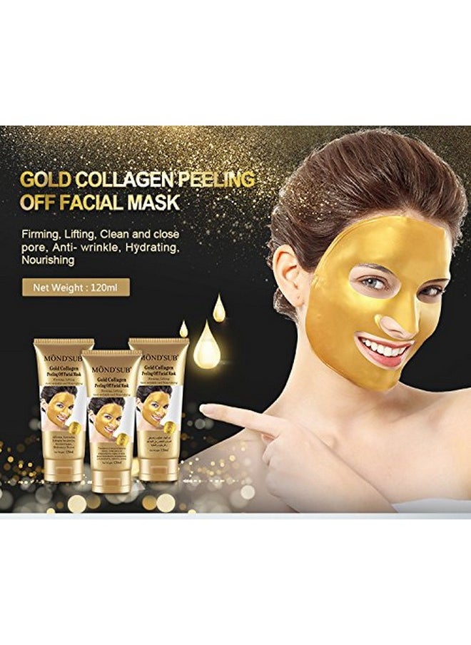 Mond'sub - Gold Collagen Peel Off Facial Mask For Nourishing & Removing Blackheads (1 Tube X 120Ml) (Pack Of 1-120Ml) - Image 1