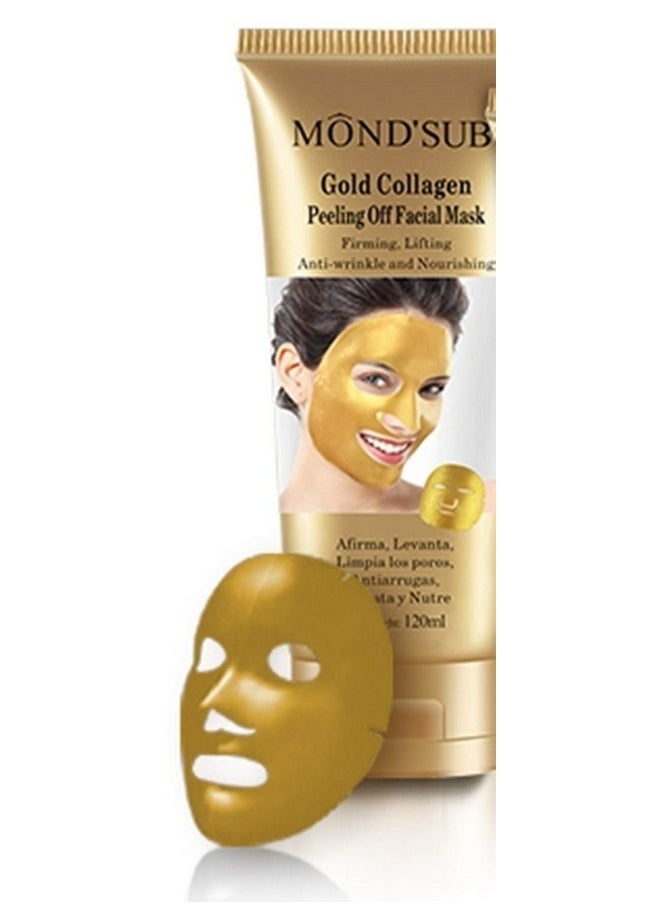 Mond'sub - Gold Collagen Peel Off Facial Mask For Nourishing & Removing Blackheads (1 Tube X 120Ml) (Pack Of 1-120Ml) - Image 1