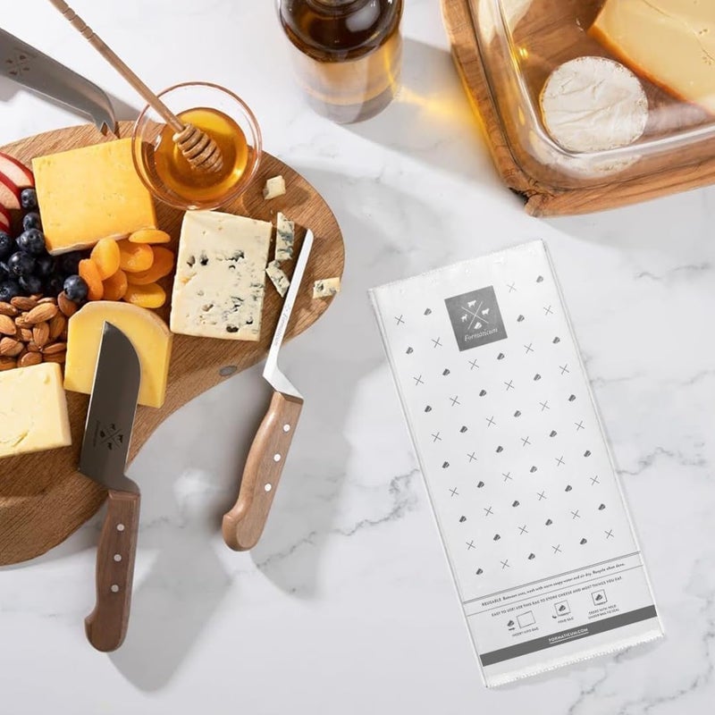 Formaticum - 10-Pack Reusable Cheese Storage Bags | Size 5" x 11" | Professional-Grade Cheese Strorage Bag | Store Cheese, Sandwiches, and Charcuterie | Kitchen Organization | Manufactured in Germany - Image 4