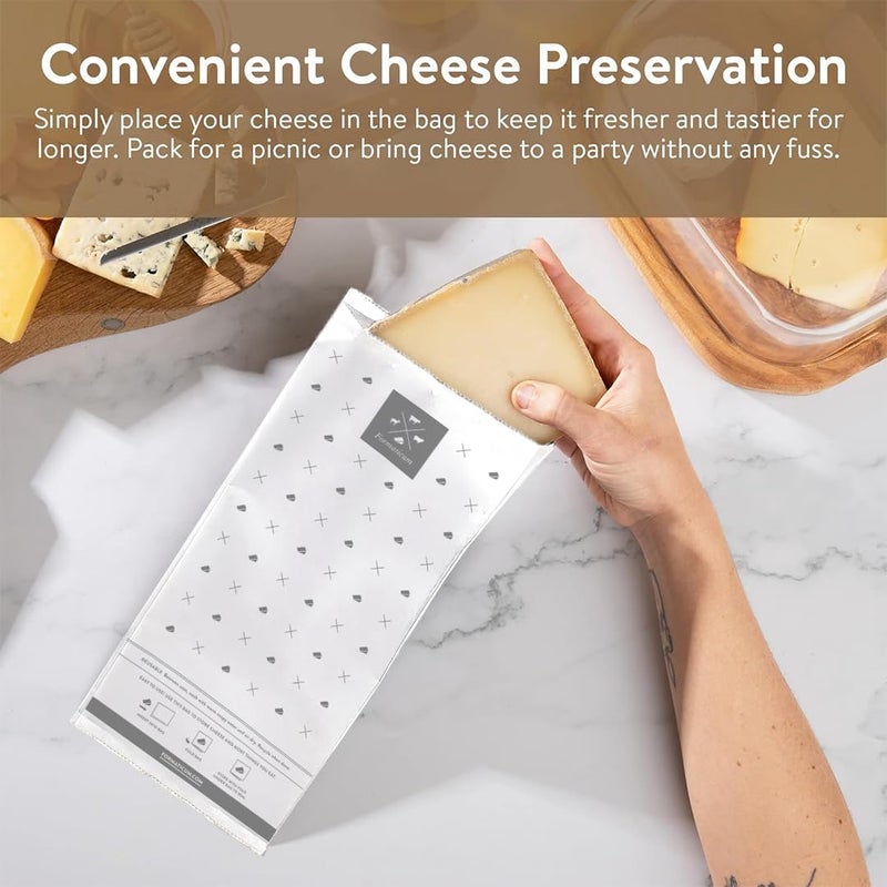 Formaticum - 10-Pack Reusable Cheese Storage Bags | Size 5" x 11" | Professional-Grade Cheese Strorage Bag | Store Cheese, Sandwiches, and Charcuterie | Kitchen Organization | Manufactured in Germany - Image 2