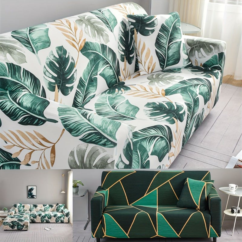 1 Seater Stretch Full Cover Slippy Fiber Fabric Sofa Slipcover Style 1 - Image 1