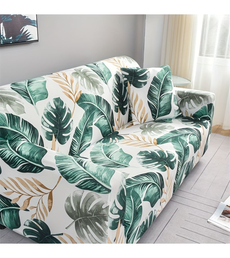 1 Seater Stretch Full Cover Slippy Fiber Fabric Sofa Slipcover Style 1 - Image 2