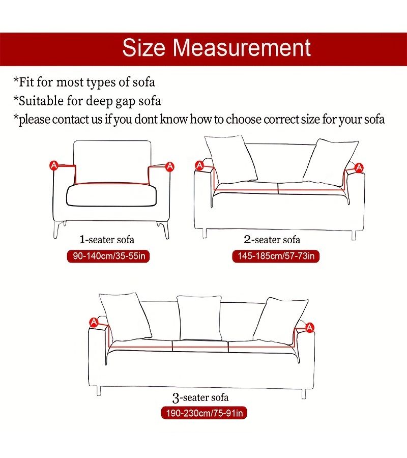 1 Seater Stretch Full Cover Slippy Fiber Fabric Sofa Slipcover Style 1 - Image 4