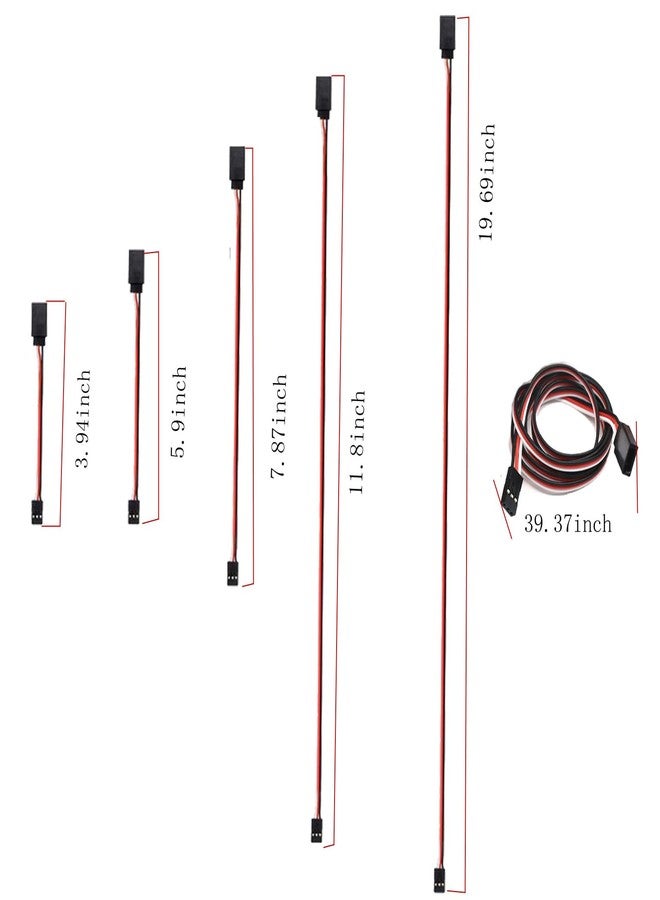Ltvystore 55Pcs 6Sizes Male to Female 3 Pin Servo Extension Wire Cable Compatible for Futaba JR RC Servo Extension Connection Control Parts - Image 2