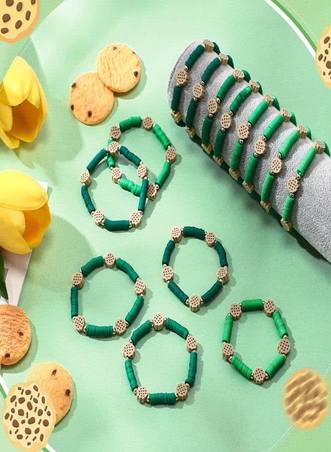 Liliaafar 25 Pcs Christmas Troop Leader Appreciation Gifts Cookie Bracelets Green Clay Beaded Friendship Bracelet for Women Cookie Lover Coworker Staff Group Member Xmas Party Favor - Image 3