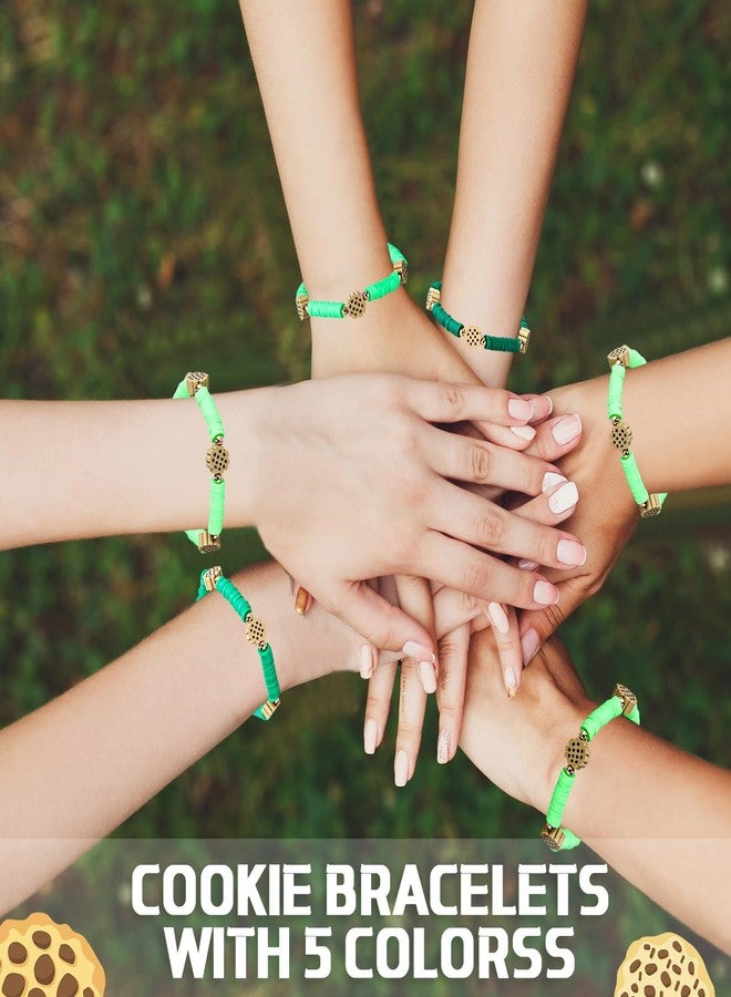 Liliaafar 25 Pcs Christmas Troop Leader Appreciation Gifts Cookie Bracelets Green Clay Beaded Friendship Bracelet for Women Cookie Lover Coworker Staff Group Member Xmas Party Favor - Image 5
