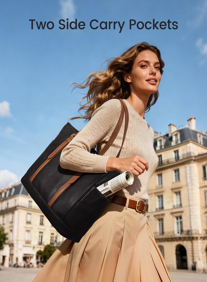 LOVEVOOK Tote Bag for Women Black-Brown - Image 2