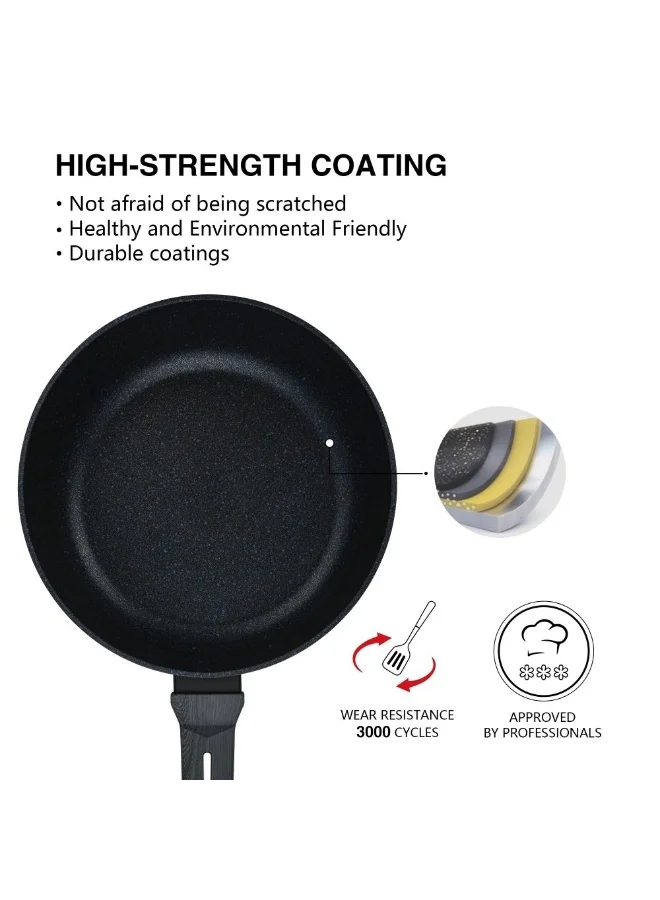 DANUBE HOME Fissman Deep Frying Pan Ferro 24X7Cm With Induction Bottom Aluminium With Non-Stick Coating Durable And Heat-Resistant Perfect For Frying Searing And Cooking