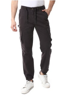 Andora Fly Zipper Button Cargo Pants_Charcoal  - Image 1