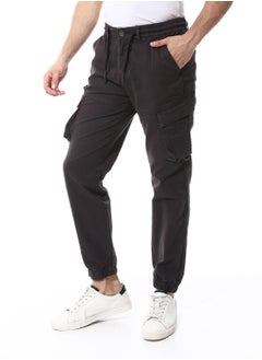 Andora Fly Zipper Button Cargo Pants_Charcoal  - Image 2
