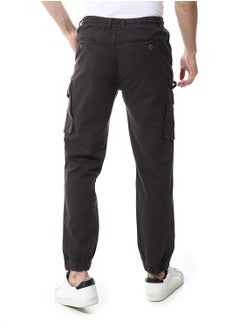 Andora Fly Zipper Button Cargo Pants_Charcoal  - Image 3