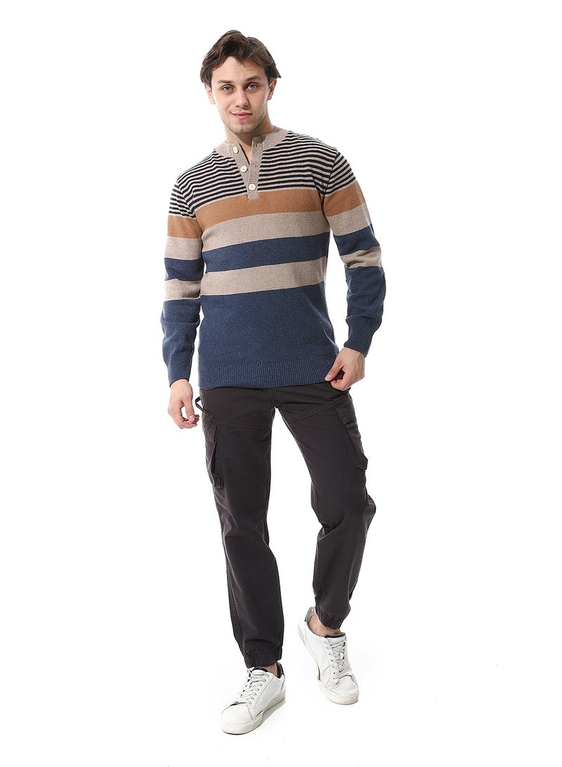 Andora Fly Zipper Button Cargo Pants_Charcoal  - Image 5