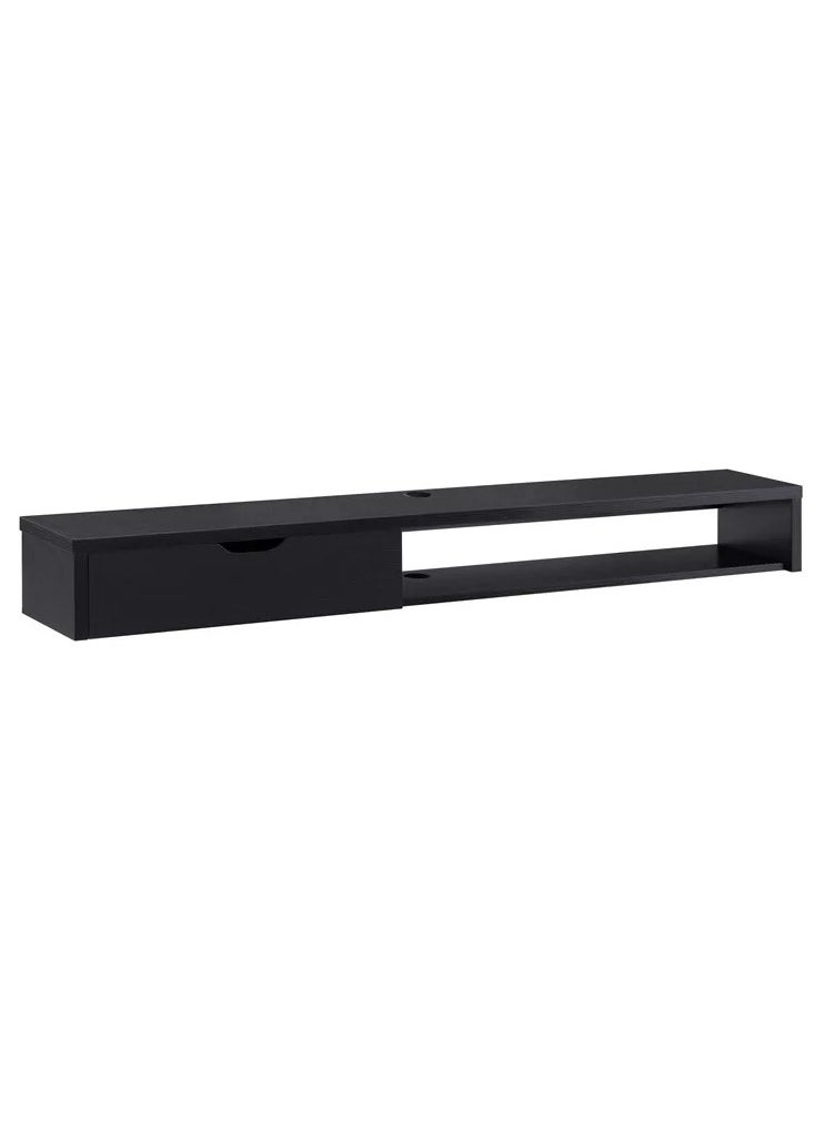 Homzmart - MDF TV Table Black - 180x30x22 cm - Image 1