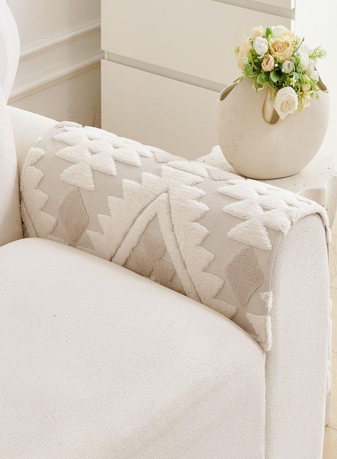 XSlive Boho Plush Couch Covers for Sofa Washable, Fuzzy Soft Couch Cover for Sectional Sofa, Non Slip Jacquard Sofa Cover Furniture Protector for Kids, Pets (Light Coffee,36"x36") - Image 3