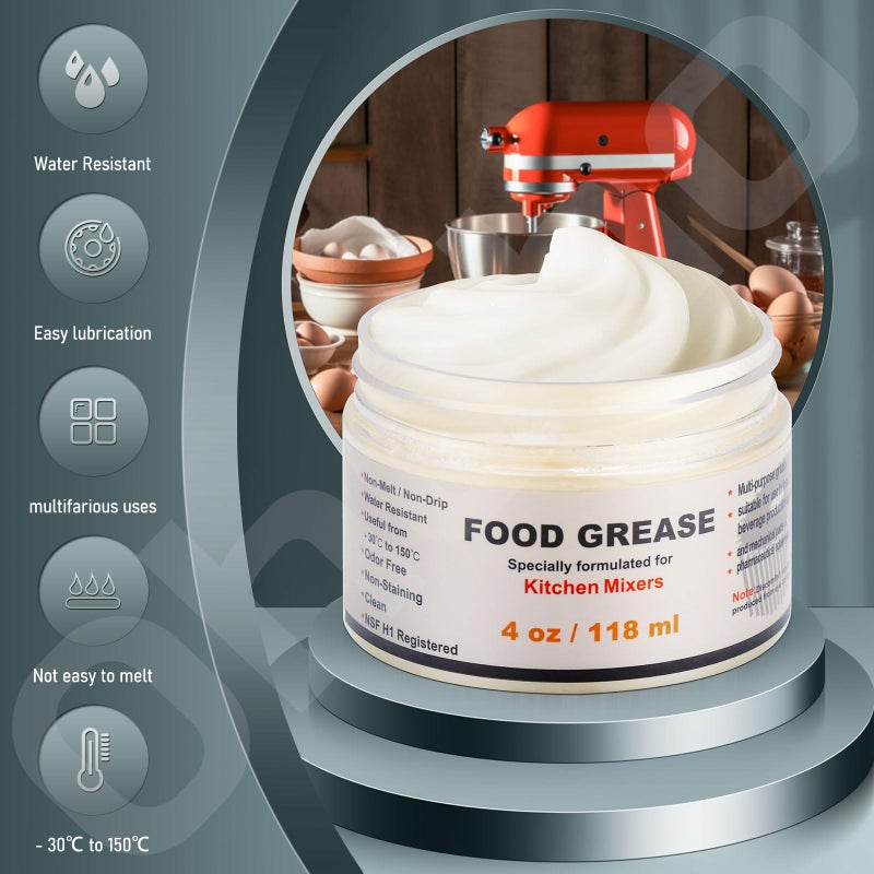 Ohoho 4 oz Food Grade Grease for kitchenaid Stand Mixer, Universally - Compatible with Kitchen Stand Mixer - Maintain The Performance of Your Machine and Extend Service Life, with 9709511 4162324 Gasket - Image 3