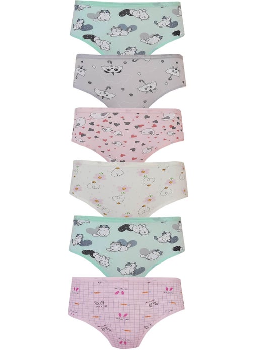 Hepsine Rakip Rivaling All Kota 6-Piece Girl's Panties Colorful Patterned Empirme Slip Underwear  - Image 1