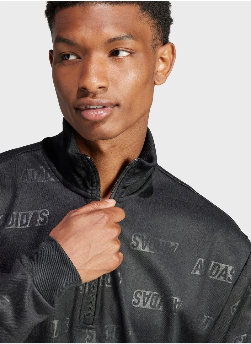 Adidas Big Logo 1/2 Zip Q4 Sweatshirt