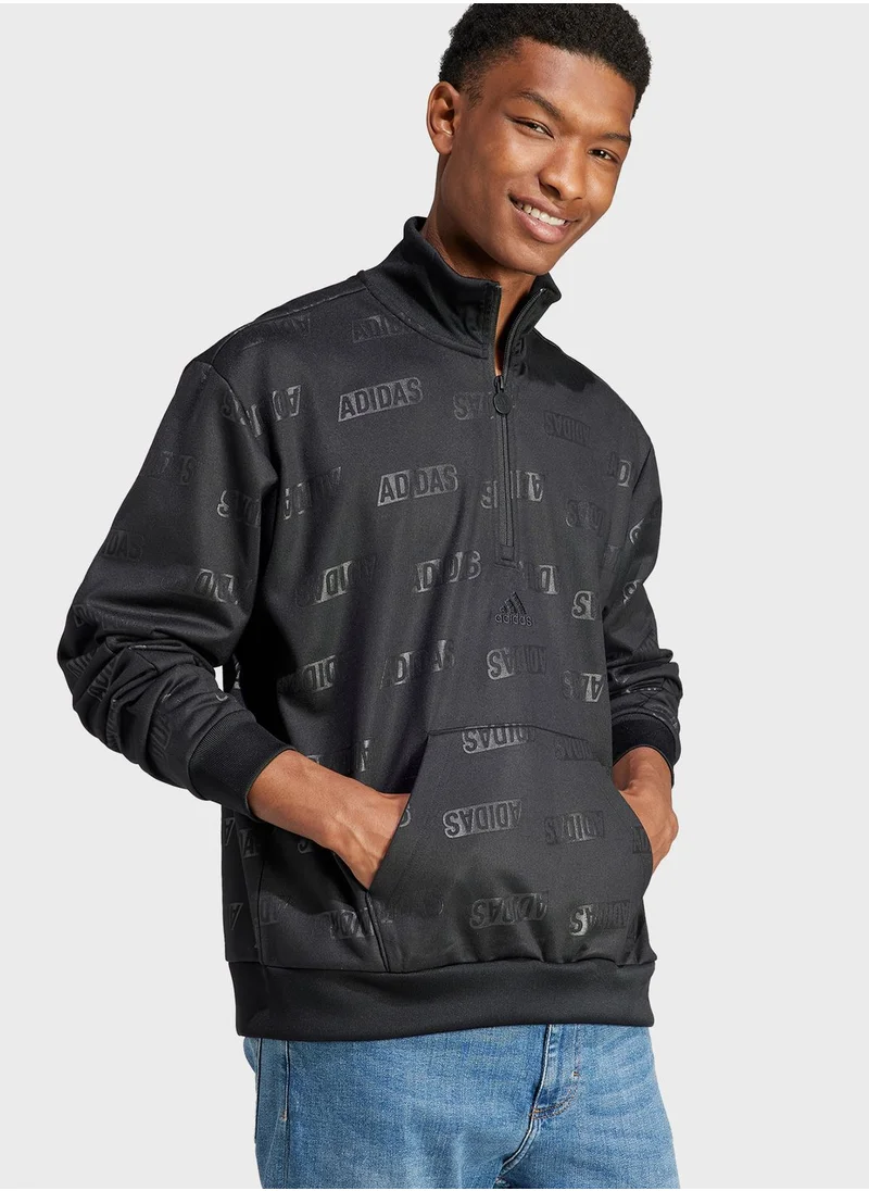 Adidas Big Logo 1/2 Zip Q4 Sweatshirt