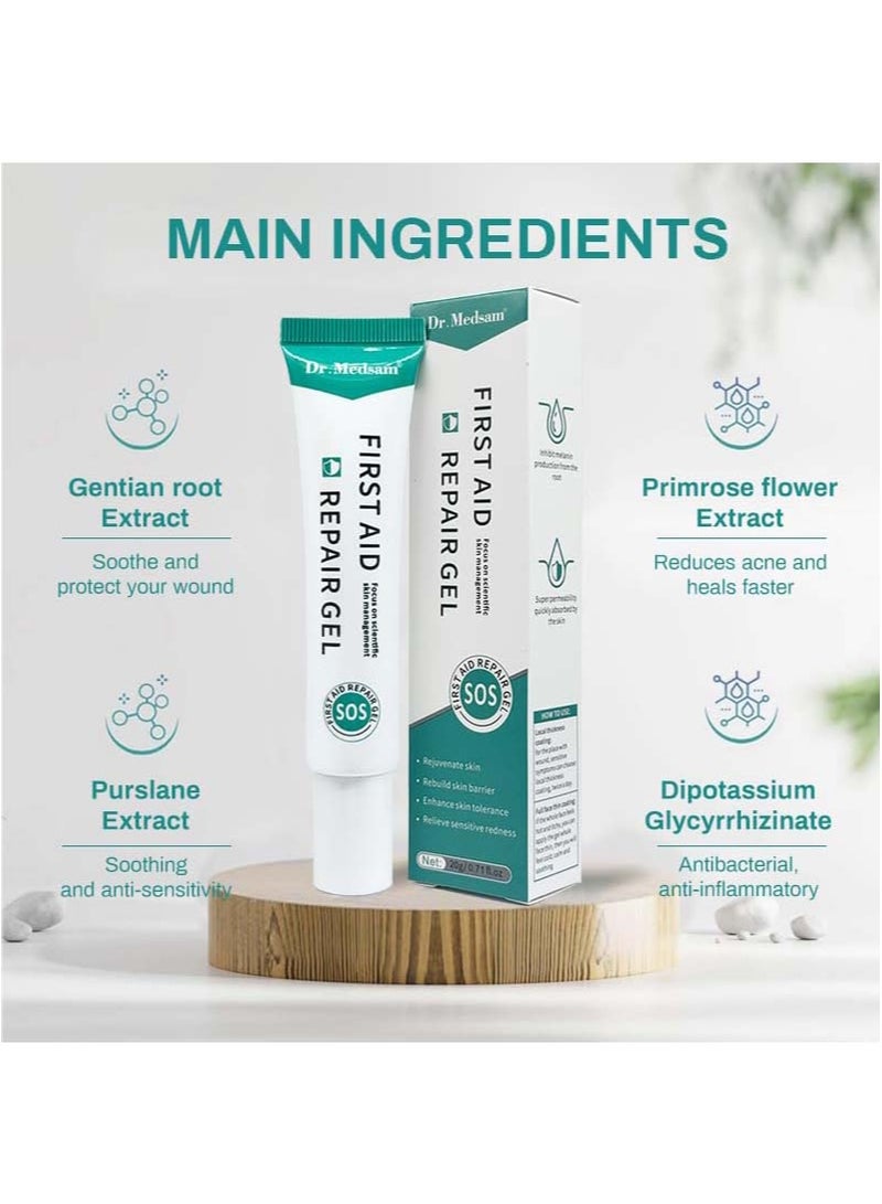 Dr.MEDSAM First Aid Repair Gel, Hydrogel First Aid Ointment for Sunburn, Dull Skin, Rough, Sensitive Fragile, Dry, Coarse Pore, Enhance Skin Tolerance Relieve Sensitive Redness 20g/0.71Oz - Image 5