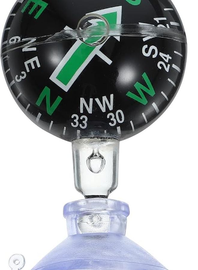 Green 38mm Car Compass with Suction Cup Mount for Automotive and Marine Dashboard - Image 1
