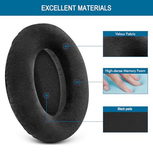 GEVO Earpads for Sennheiser HD650/HD600/HD660S/HD545/HD525/HD535 Headphones, Ear Pads Cushions Replacement for Massdrop X HD6XX/HD58X and HD580/HD565 Jubilee Headset (Velour Black) - Image 3