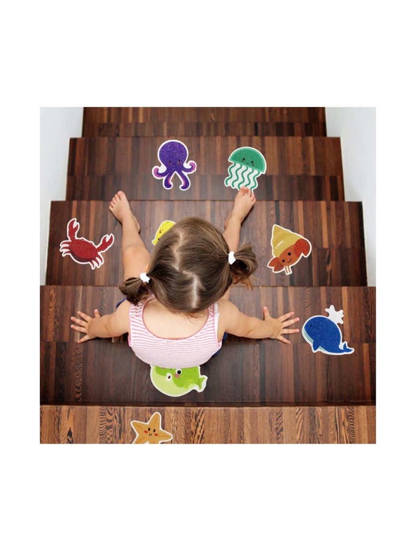 SYOSI Non-slip Bathroom Stickers, 10 Pcs Safety Anti-Slip Appliques Self Adhesive Decals, with 1 Small Scraper, Anti-Slip Stickers With Bright Colors, for Bath Tub Showers, Pools  - Image 3