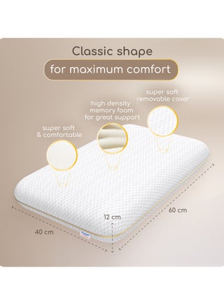 Comforto Classic Golden Piping Memory Foam Pillow 60x40x13 cm - view 5
