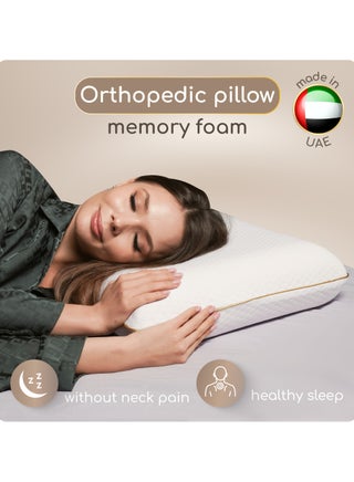 Comforto Classic Golden Piping Memory Foam Pillow 60x40x13 cm - view 2