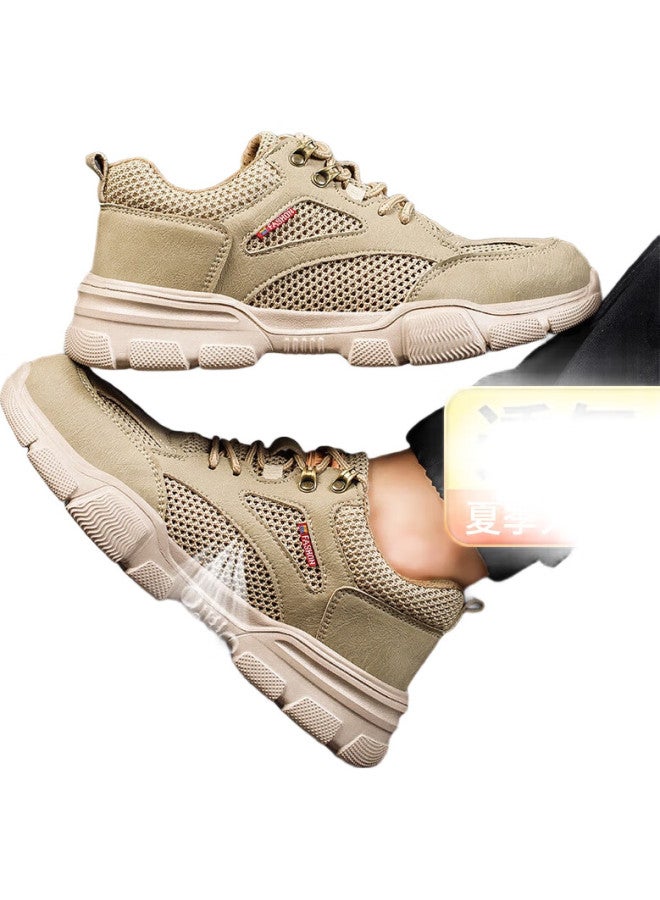 Fucheng Safety Shoes For Men, Summer Breathable Lightweight Steel Toe Anti-Smashing Anti-Puncture Comfortable Wear-Resistant Work Safety Protective Shoes 359 36 - Image 1